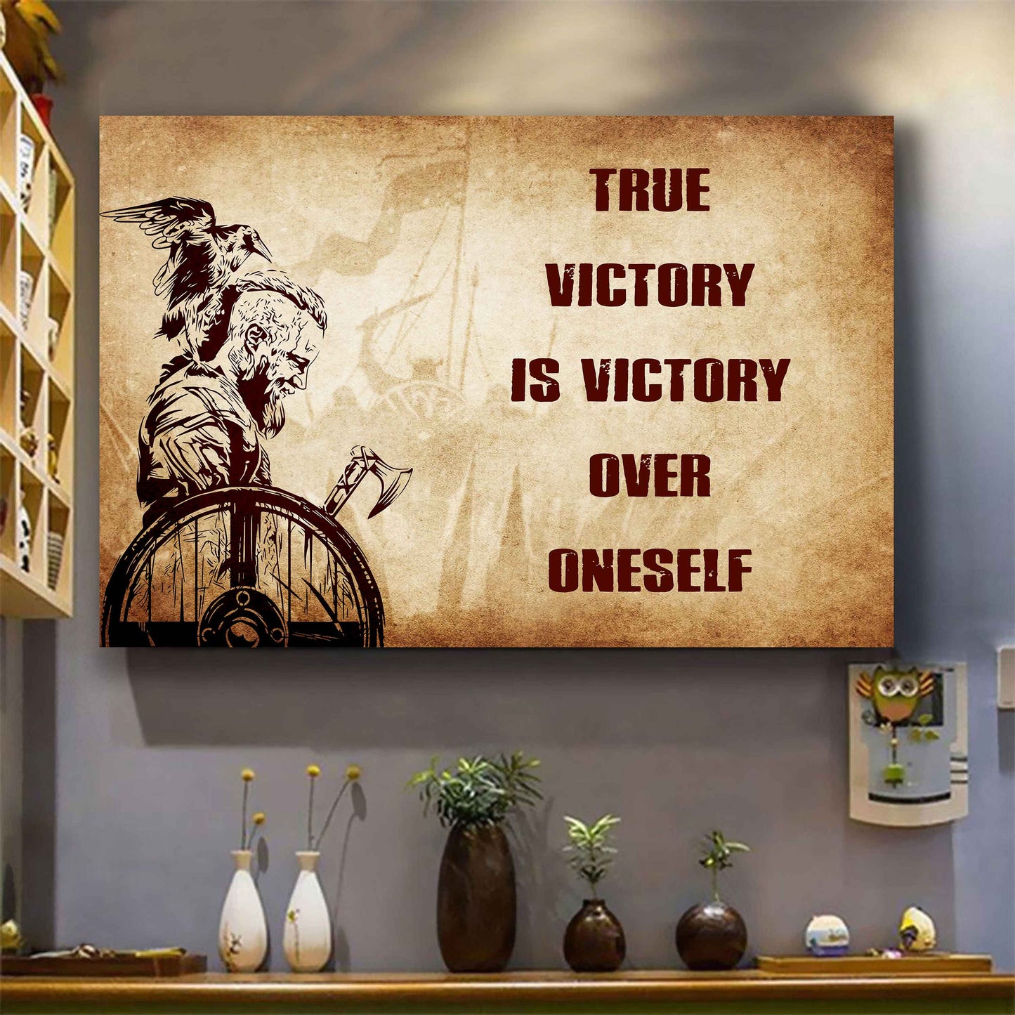 Samurai Poster Canvas True Victory Is Victory Over Oneself Gift For Your Friend
