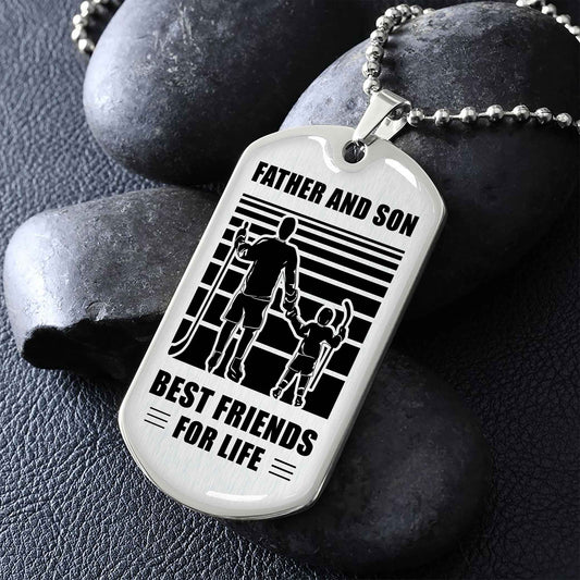 KN Military Chain Silver Plated 18K Gold Plated Father And Son Best Friend For Life Gift For Your Son