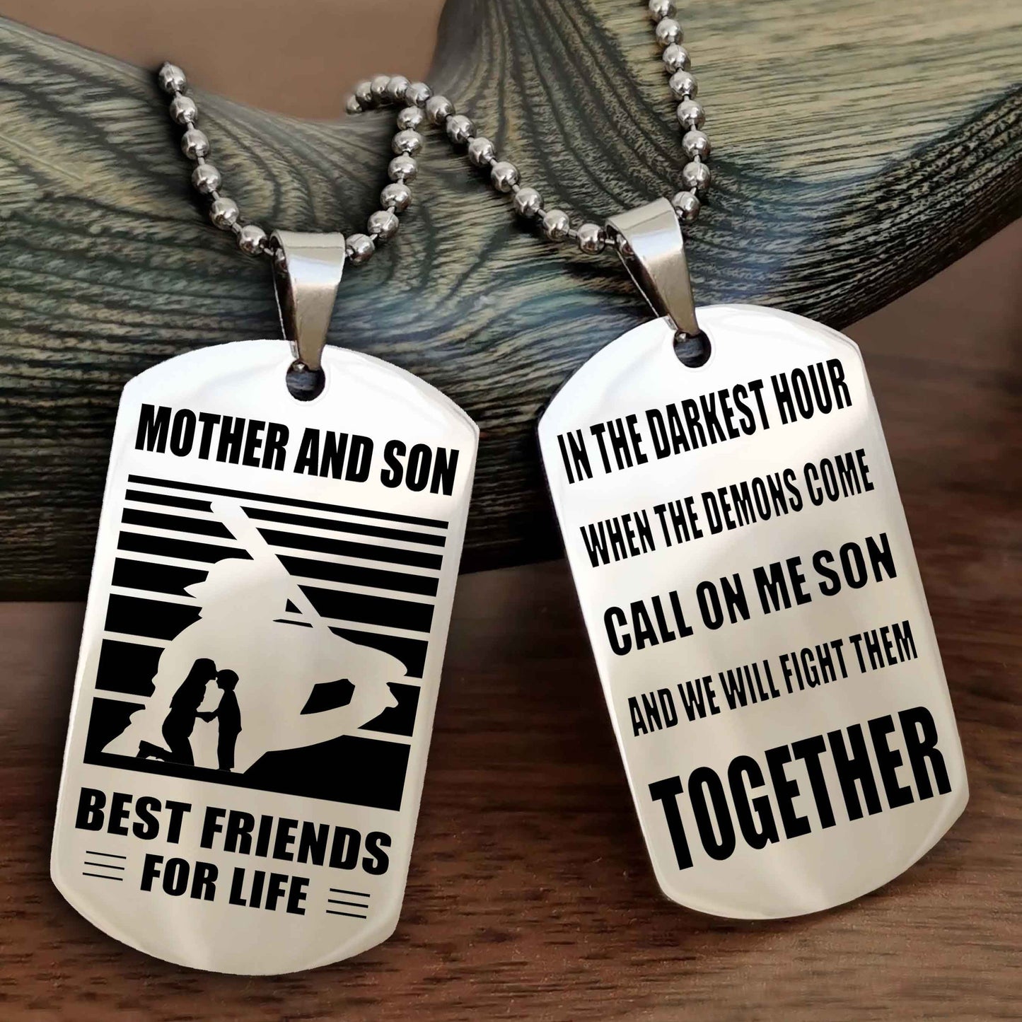 Sport Personalized Double Sided Dog Tag Father And Son Best Friend For Life - Call On Me Son