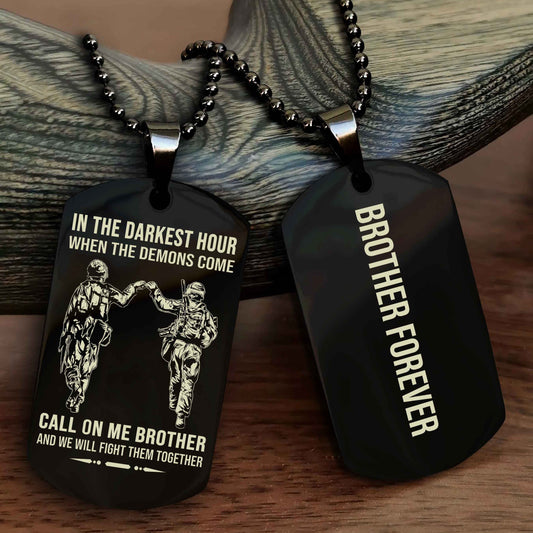 Viking customizable engraved black dog tag NAG double sided gift from brother, brother forevers