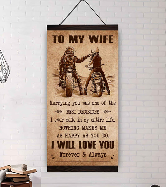 Family Poster Canvas To My Wife Marrying You Was One Of The Best Decisions - I Will Love You Forever And Always Gift For Your Wife