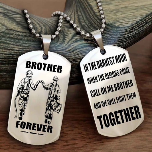 DRB Personalized Double Sided Dog Tag For My Brother - Call On Me Brother And We Will Fight Them Together Gift For Your Friend