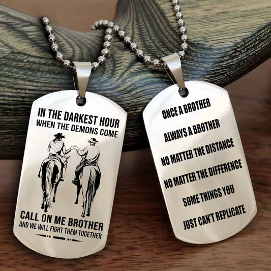 TWD Customizable engraved dog tag double sided gift from brother Once A Brother Always A Brother