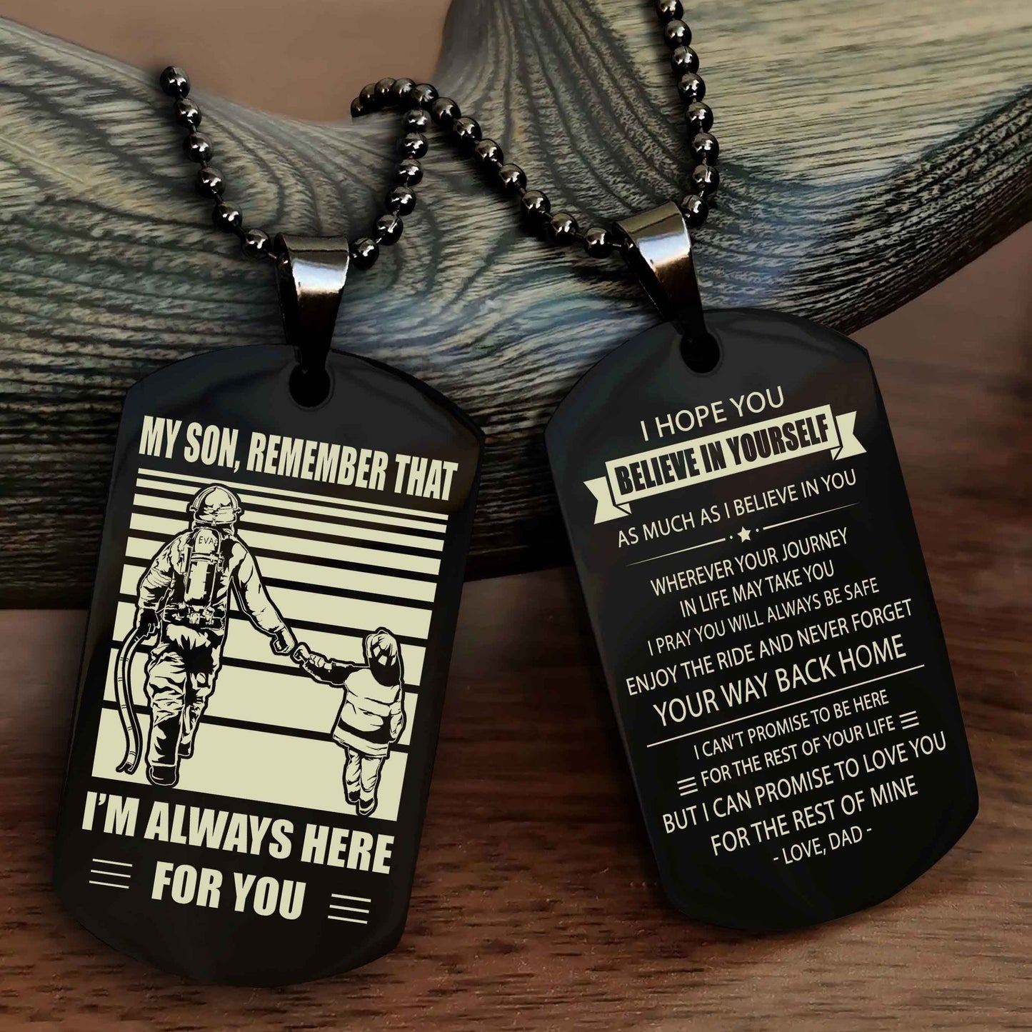 Samurai Personalized Double Sided Dog Tag My Son Remember That I Will Always Here Never Forget Your Way Back Home