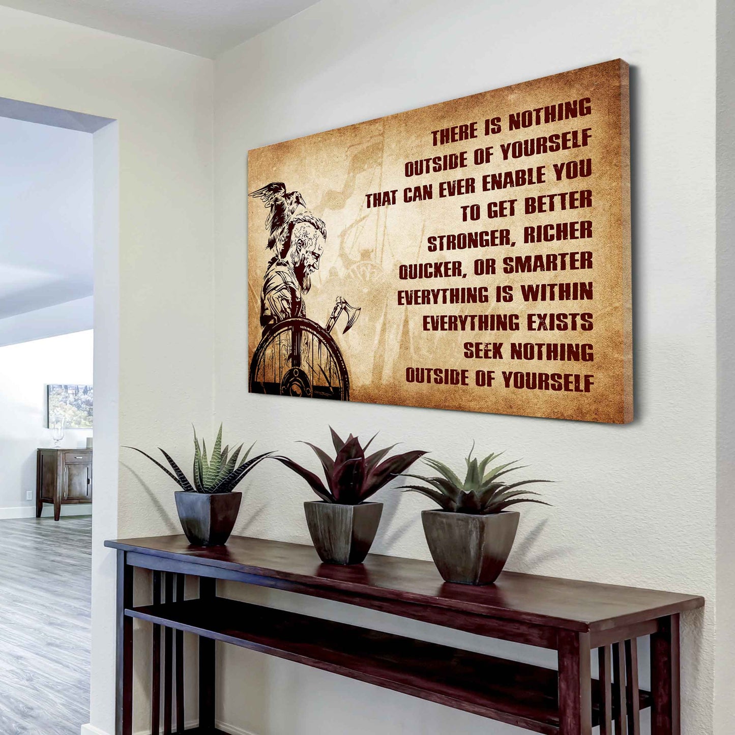 Samurai Poster Canvas There Is Nothing Outside Of Yourself Best Gift With Motivation Quotes