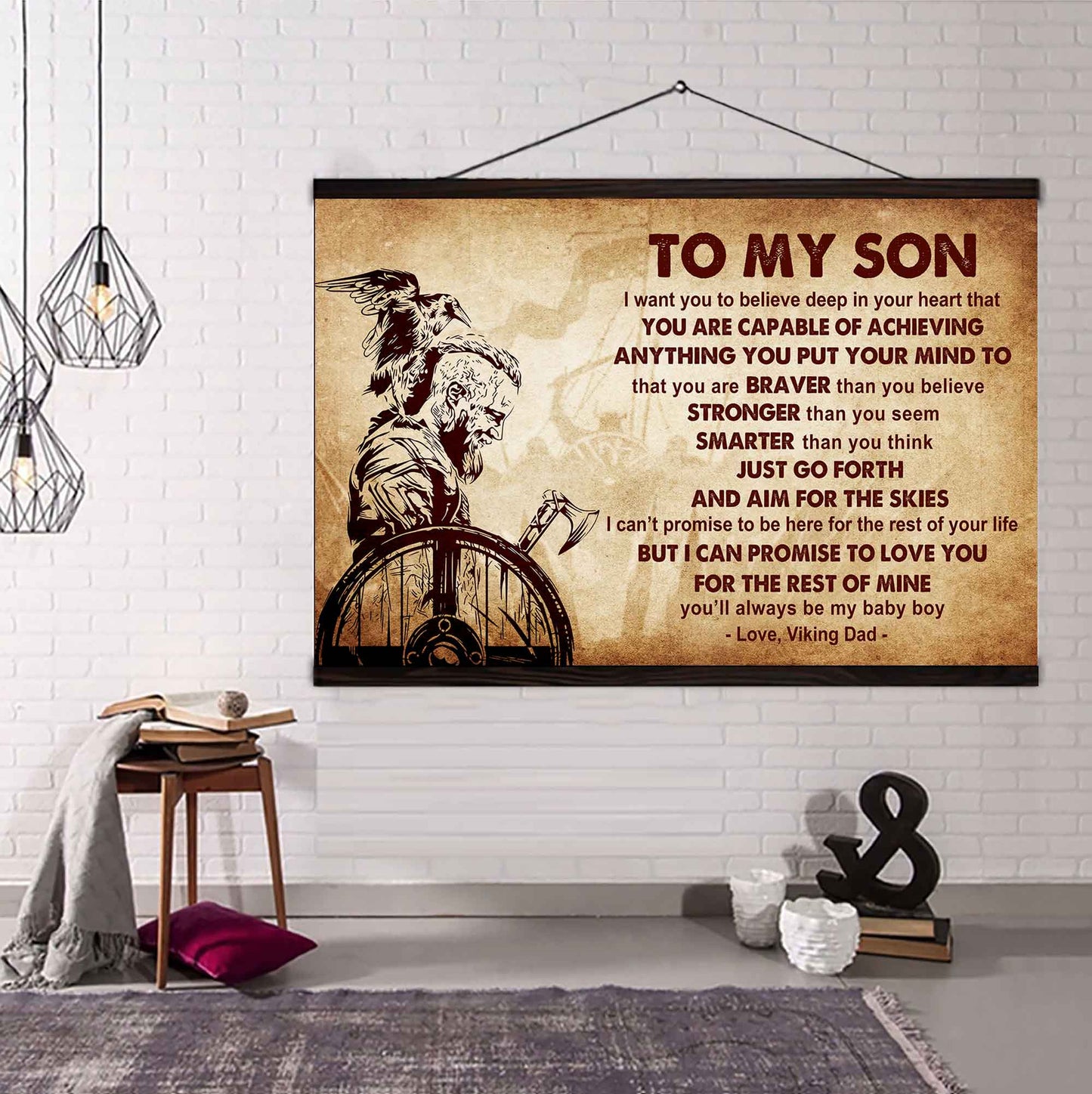 Samurai Poster Canvas Just Go Forth And Aim For The Skies From Dad To Son Gift For Your Son