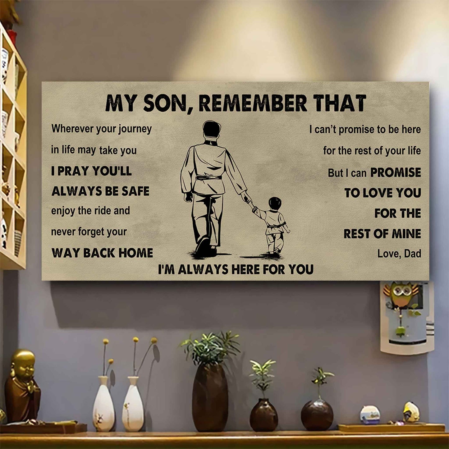Personalized Sport Poster Canvas - My Son Remember That Never Forget Your Way Back Home