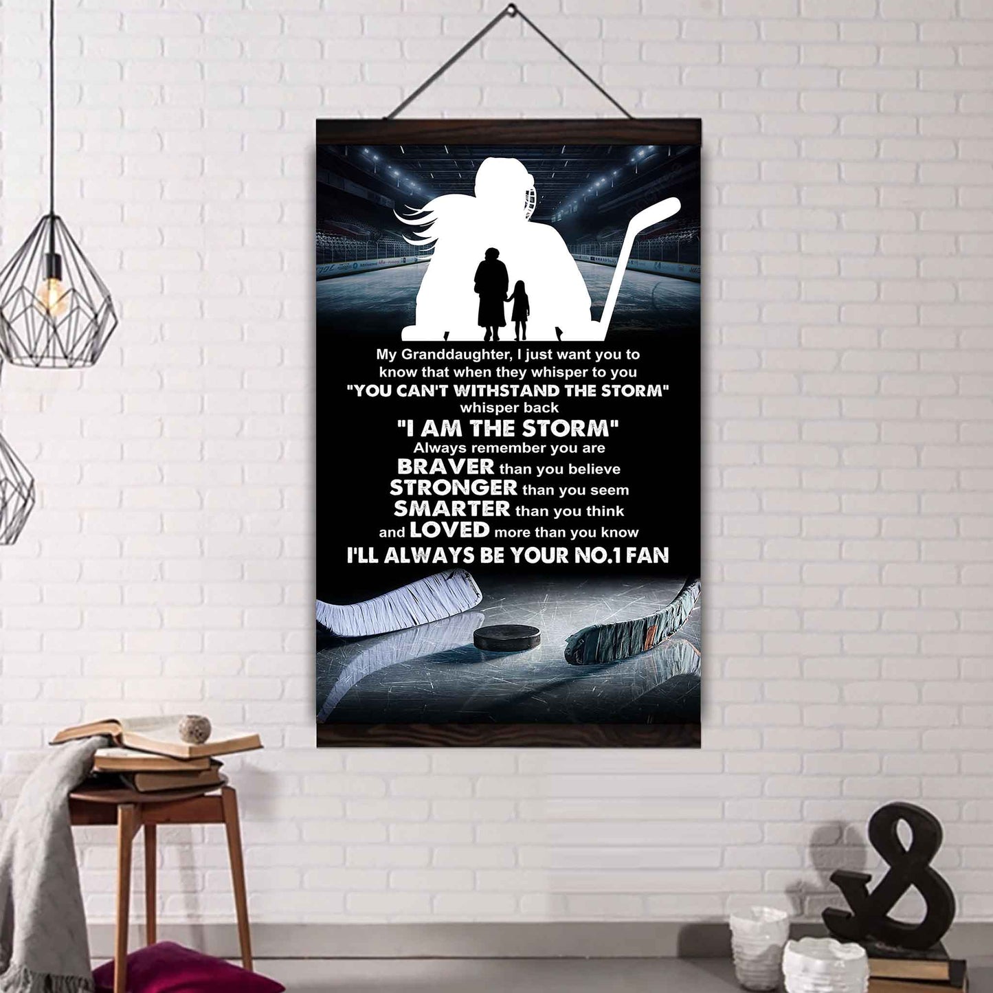 Baketball Poster Canvas Grandma To Granddaughter - Whisper Back I Am The Storm I Will Always Your No 1 Fan