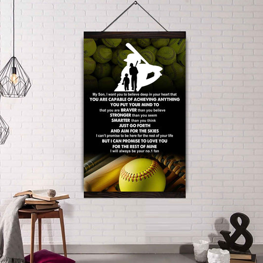 Sport Poster Canvas Dad To Son - That You Are Braver Than You Believe You Are Capable Of I Will Always Your No 1 Fan