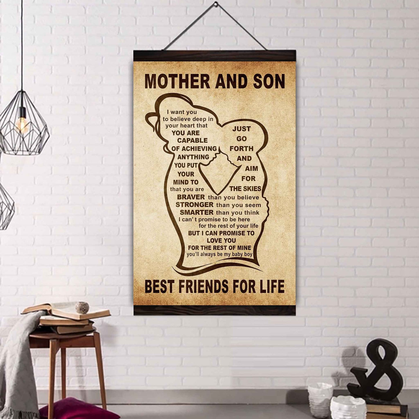 Personalized Family Poster Canvas Mother And Son Best Friend For Life Gift From Mom Gift For Your Son With Motivational Message