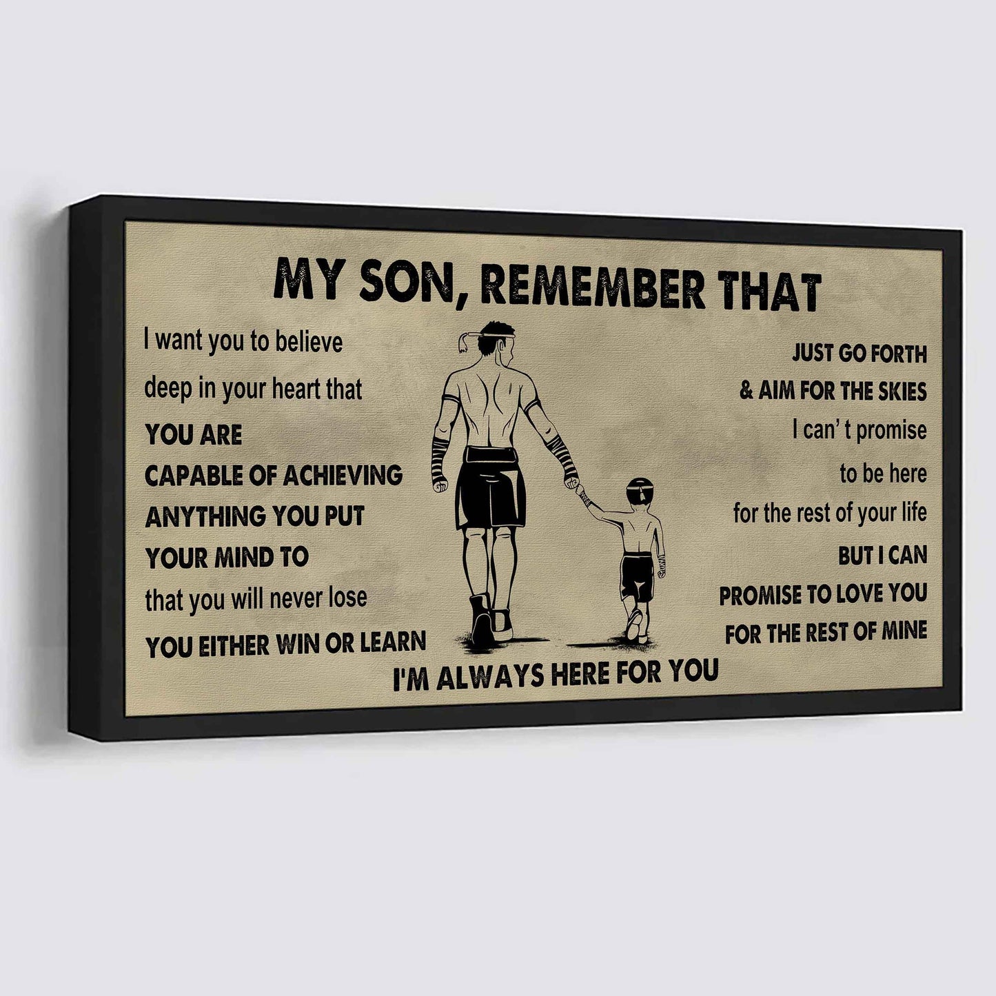 Personalized Sport Poster Canvas - My Son Remember That You Will Never Lose You Either Win Or Learn