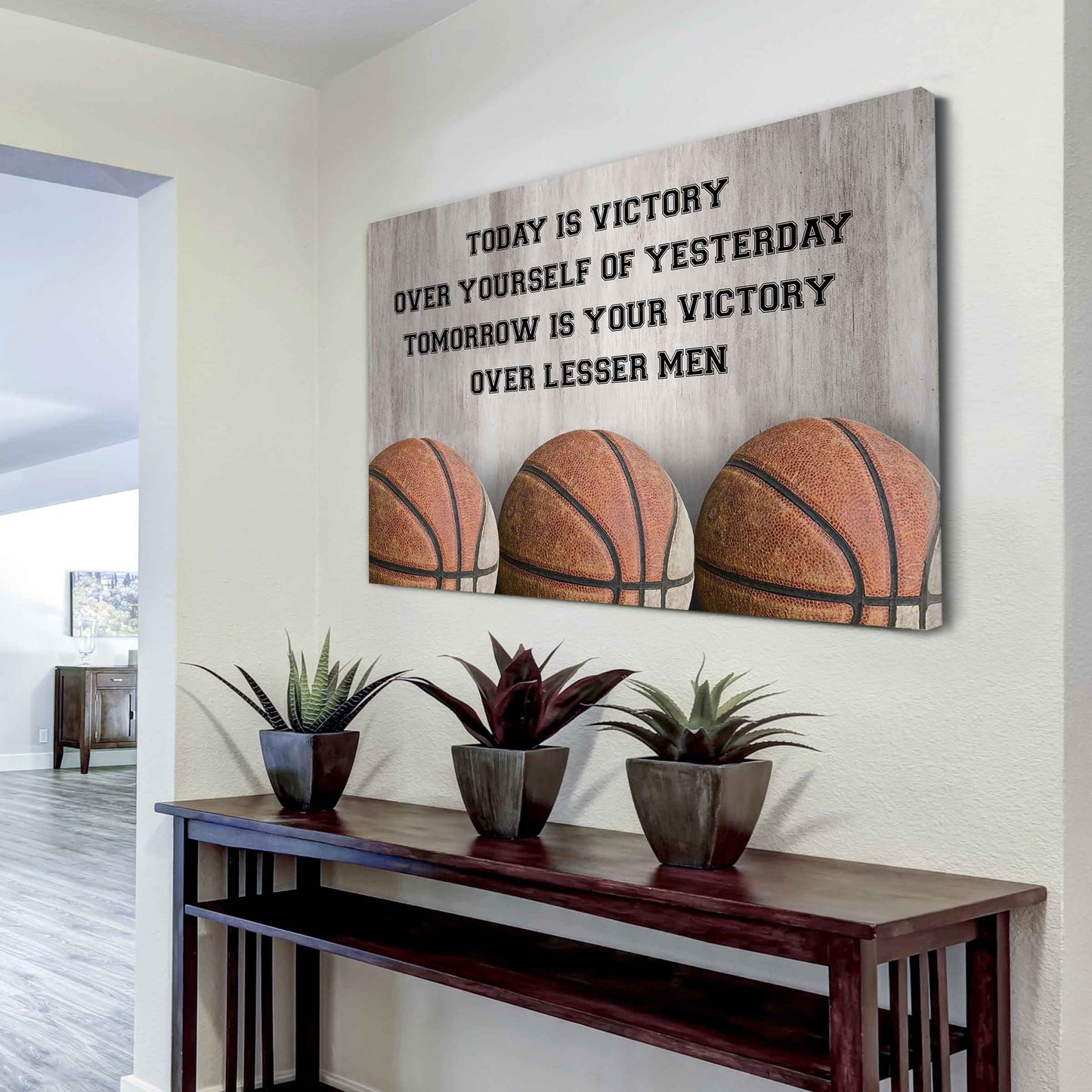 Sport Poster Canvas Today Is Victory Over Your Self Best Gift With Motivation Quotes