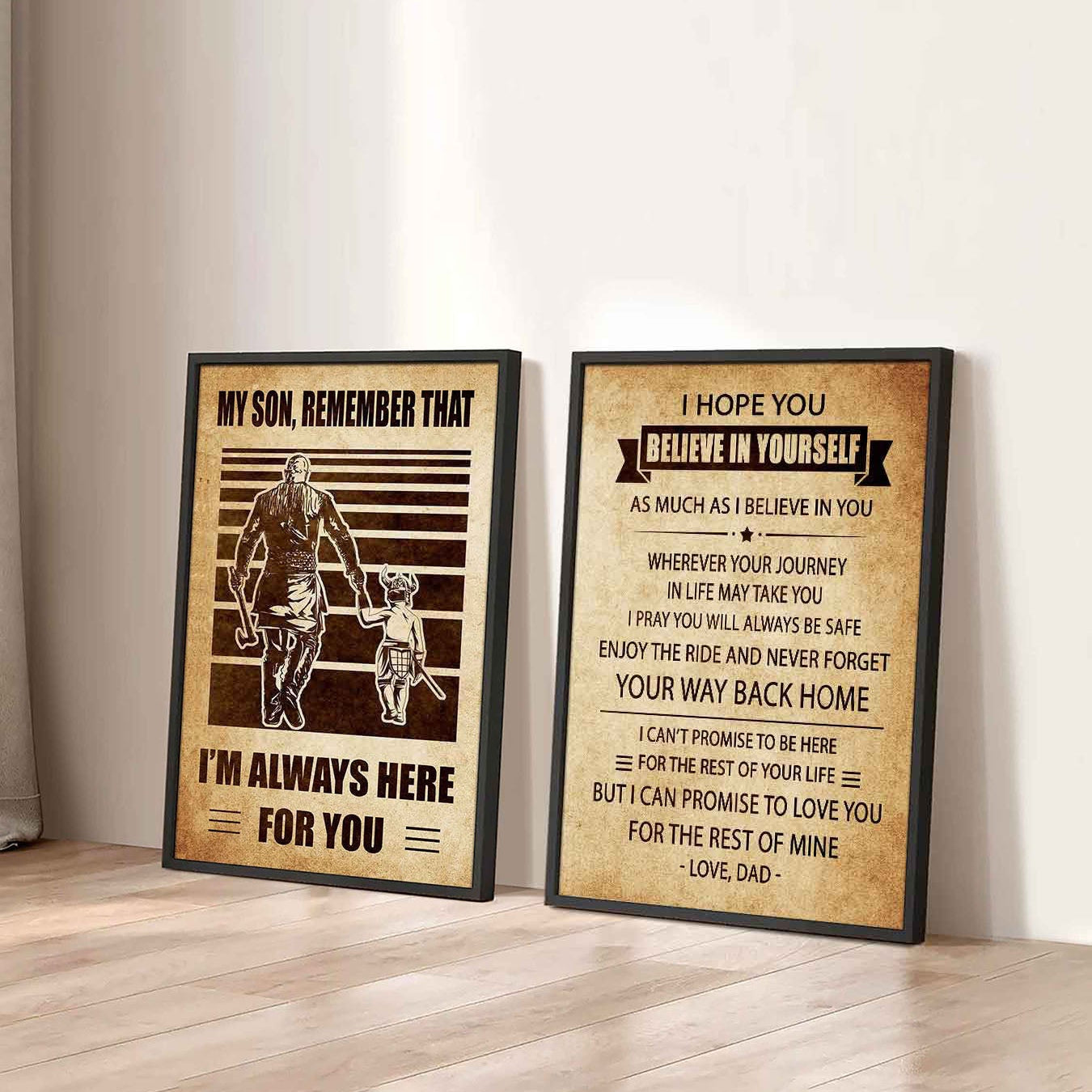 Combo 2 DRB Poster Canvas My Son Remember That - Never Forget Your Way Back Home