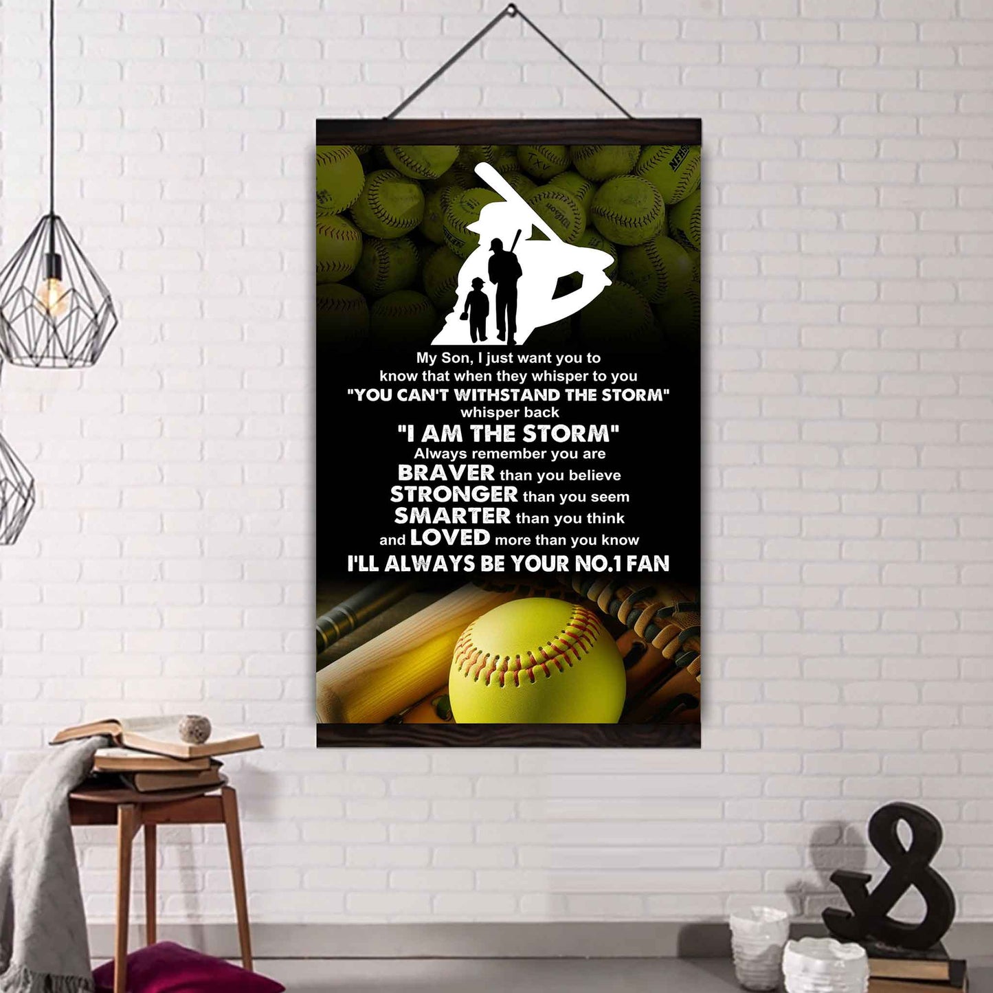 Sport Poster Canvas Dad To Son - Whisper Back I Am The Storm I Will Always Your No 1 Fan