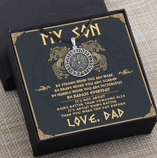 Viking Compass amulet - Be strong when you are weak Be Brave when you are scared