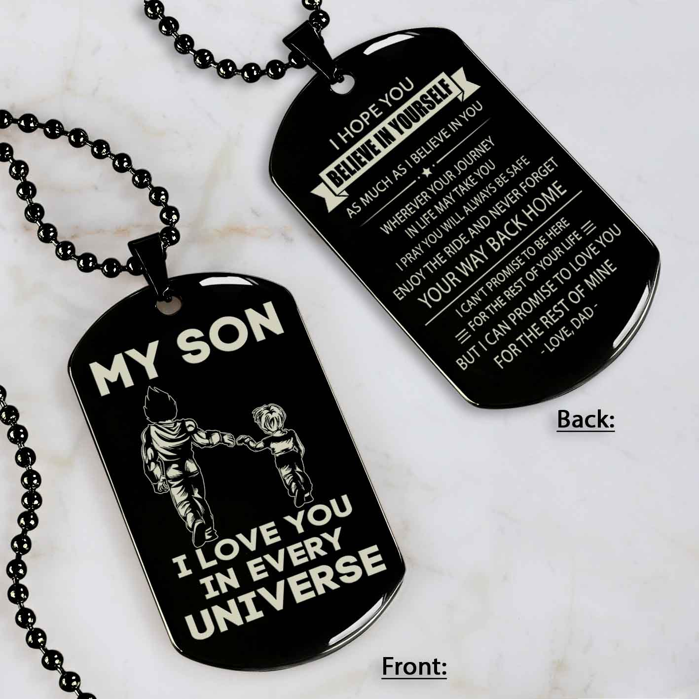 DRB Personalized Double Sided Dog Tag To My Son Never Forget That I Love You - Never Forget Your Way Back Home