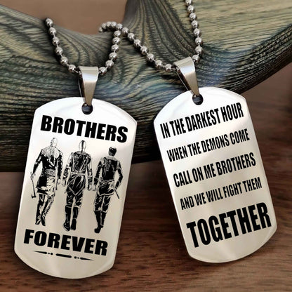 Spartan Team 3 Personalized Double Sided Dog Tag For My Brother - Call On Me Brother And We Will Fight Them Together Gift For Your Friend