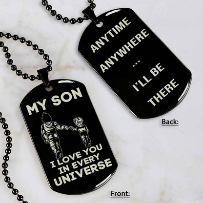 DRB Personalized Double Sided Dog Tag To My Son Never Forget That I Love You - Anytime Anywhere I Will Be There