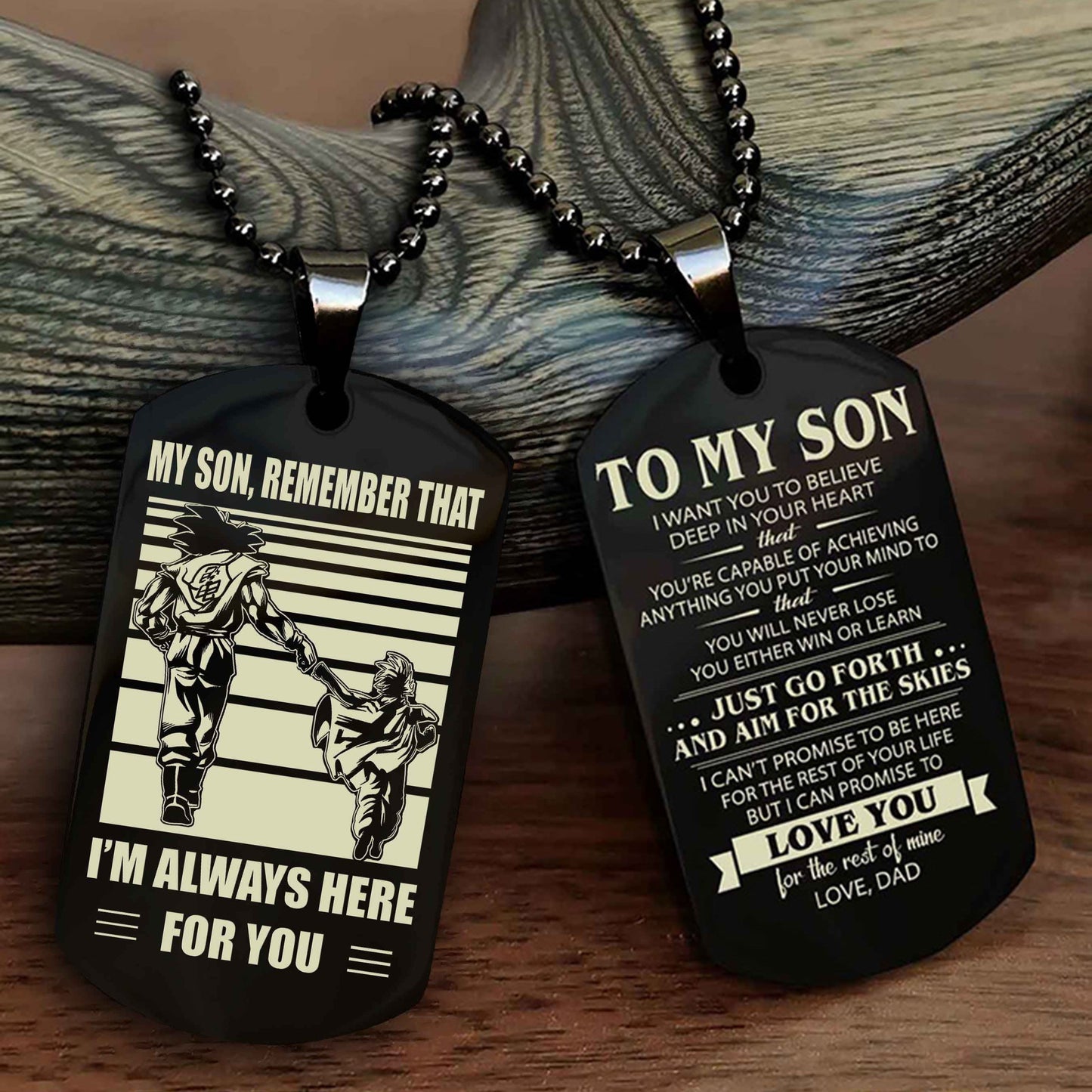 DRB Double Sided Dog Tag My Son Remember That - Gift For Son Just Go Forth And Aim For The Skies