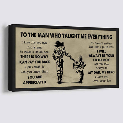 DRB To The Man Who Taught Me Everything - You Will Always Be My Hero Poster Canvas Gift For Father - Photo Upload
