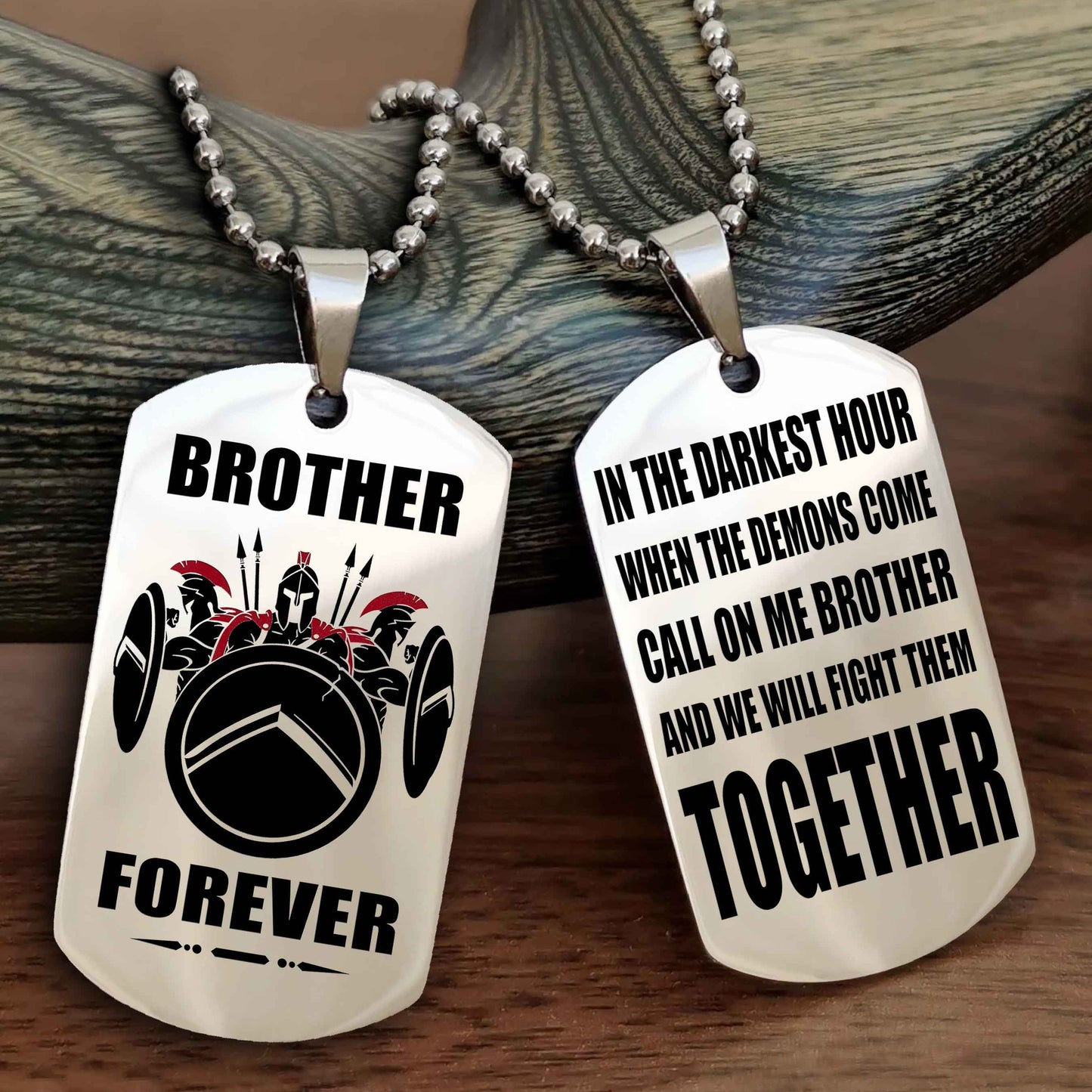 Spartan Personalized Double Sided Dog Tag For My Brother - Call On Me Brother And We Will Fight Them Together Gift For Your Friend