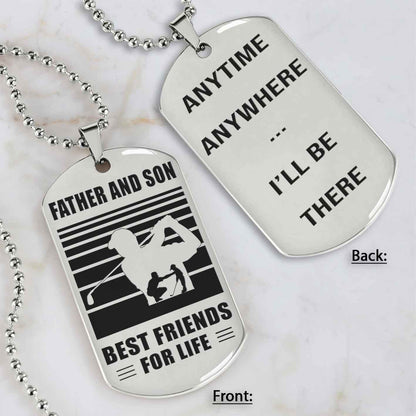 Silver Version Basketball Personalized Double Sided Dog Tag Father And Son Best Friends For Life  Message on the back side