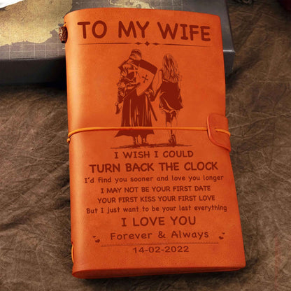 Valentines gifts Vintage Journal Husband to Wife I wish i could turn back the clock I love you forever and always