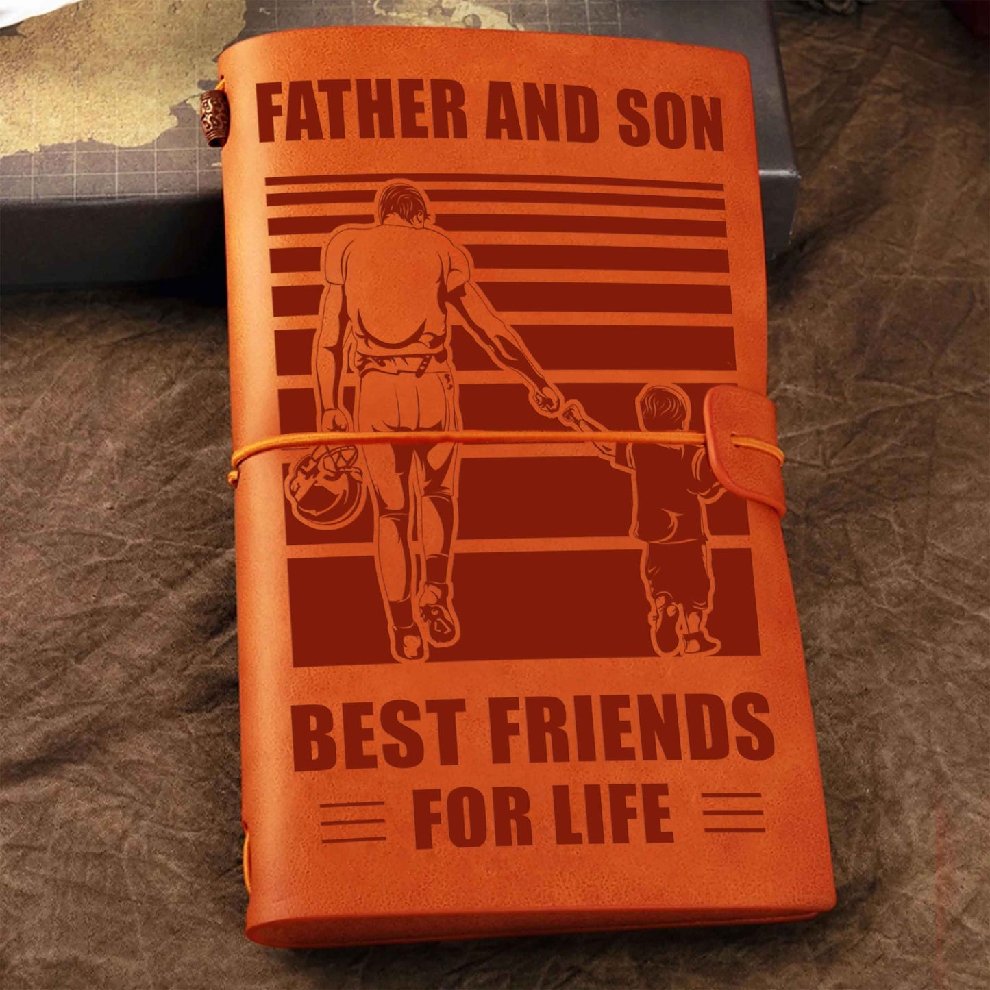 Family Customizable vintage journal notebook, Father And Son Best Friend For Life Vintagegift For Father Day