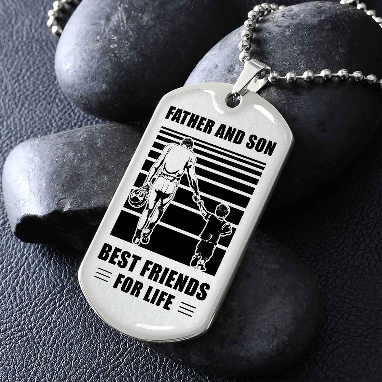 PC-GH Military Chain Silver Plated 18K Gold Plated Father And Son Best Friend For Life Gift For Your Son
