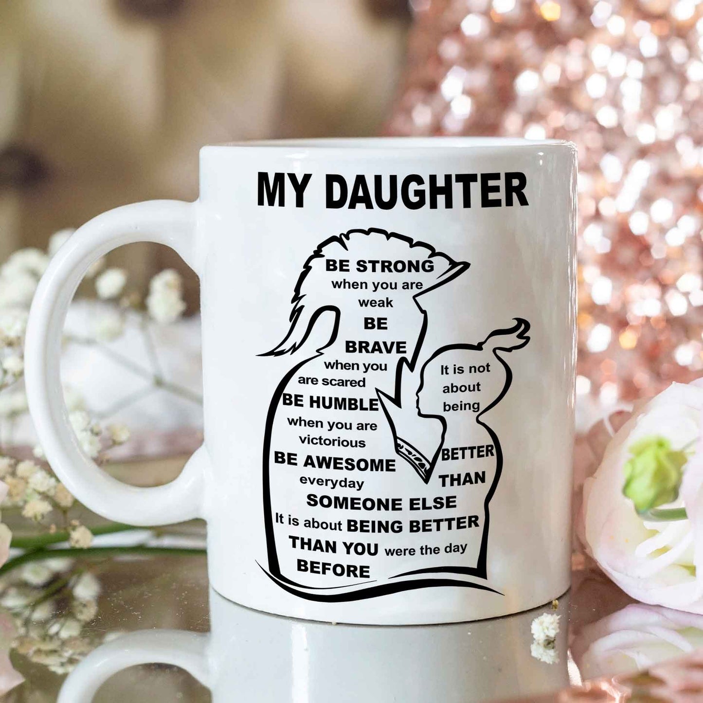 Spartan Personalized Mug To My Daughter From Dad With Inspiration Message