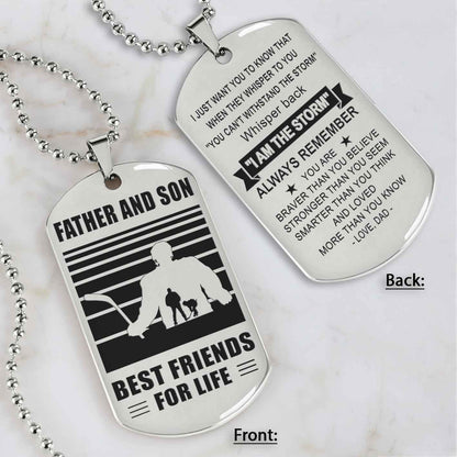 Silver Version Basketball Personalized Double Sided Dog Tag Father And Son Best Friends For Life  Message on the back side