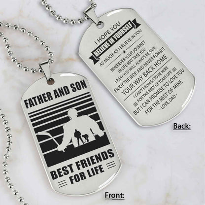 Silver Version Basketball Personalized Double Sided Dog Tag Father And Son Best Friends For Life  Message on the back side