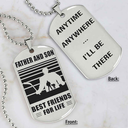 Silver Version Basketball Personalized Double Sided Dog Tag Father And Son Best Friends For Life  Message on the back side