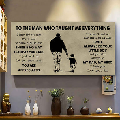 Sport-Family To The Man Who Taught Me Everything - You Will Always Be My Hero Poster Canvas Gift For Father - Photo Upload
