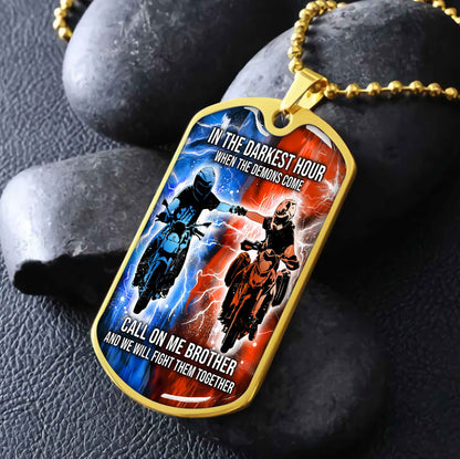 DRB Military Chain Silver Plated 18K Gold Plated Silver Plated Call On Me Brother And We Will Fight Them Together