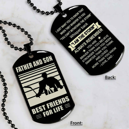 Basketball Personalized Double Sided Dog Tag Father And Son Best Friends For Life Message on the back side New Version