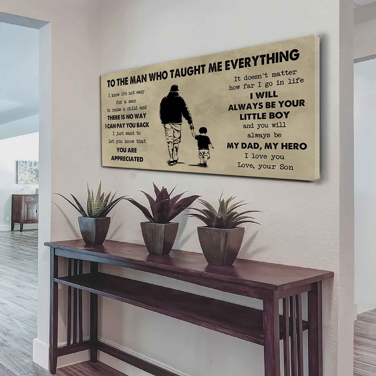 Sport-Family To The Man Who Taught Me Everything - You Will Always Be My Hero Poster Canvas Gift For Father - Photo Upload