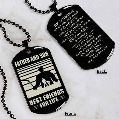 Basketball Personalized Double Sided Dog Tag Father And Son Best Friends For Life Message on the back side New Version