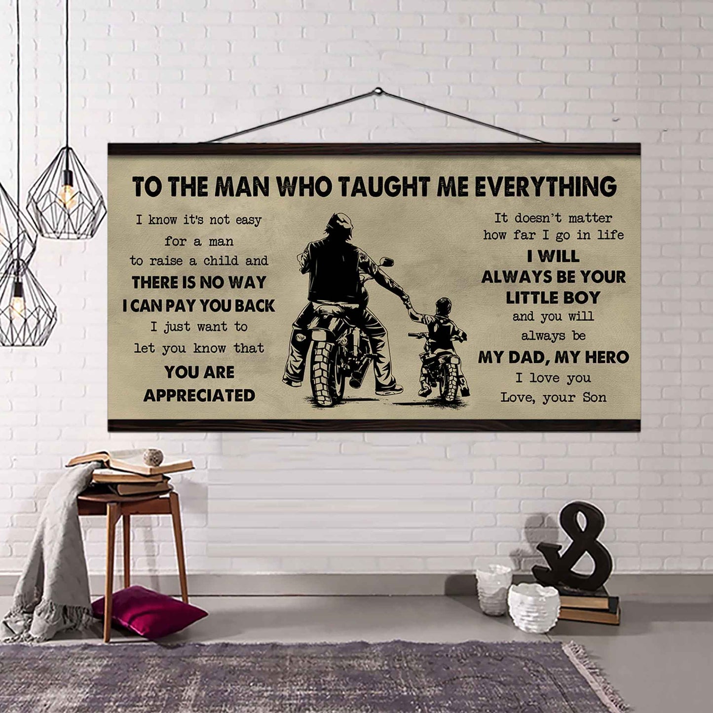 Sport-Family To The Man Who Taught Me Everything - You Will Always Be My Hero Poster Canvas Gift For Father - Photo Upload