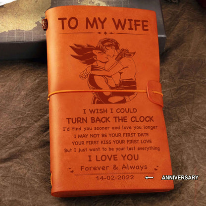 Valentines gifts Vintage Journal Husband to Wife I wish i could turn back the clock I love you forever and always