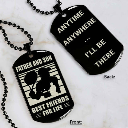 Basketball Personalized Double Sided Dog Tag Father And Son Best Friends For Life Message on the back side New Version