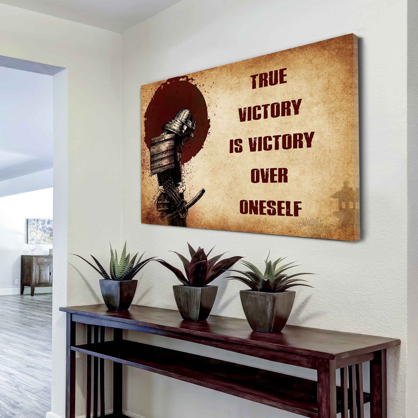 Samurai Poster Canvas True Victory Is Victory Over Oneself Gift For Your Friend