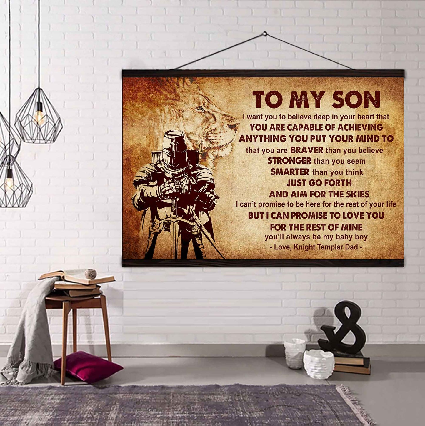 Samurai Poster Canvas Just Go Forth And Aim For The Skies From Dad To Son Gift For Your Son