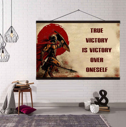 Samurai Poster Canvas True Victory Is Victory Over Oneself Gift For Your Friend