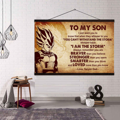 Samurai Poster Canvas Whisper Back I'm The Storm From Dad To Son Gift For Your Son