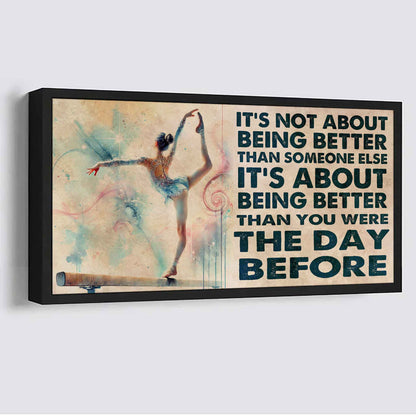 Water Color Woman Basketball Poster Canvas It Is Not About Being Better Than Someone Else Gift For Your Loving Woman