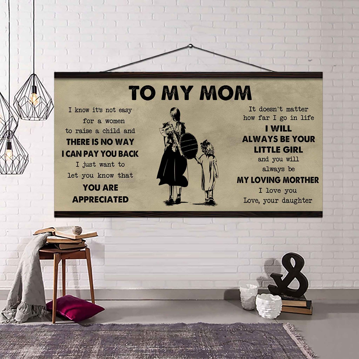 Family Child Poster Canvas To My Mom I Know It's Not Easy To Raise - I Will Always Be Your Little Boy