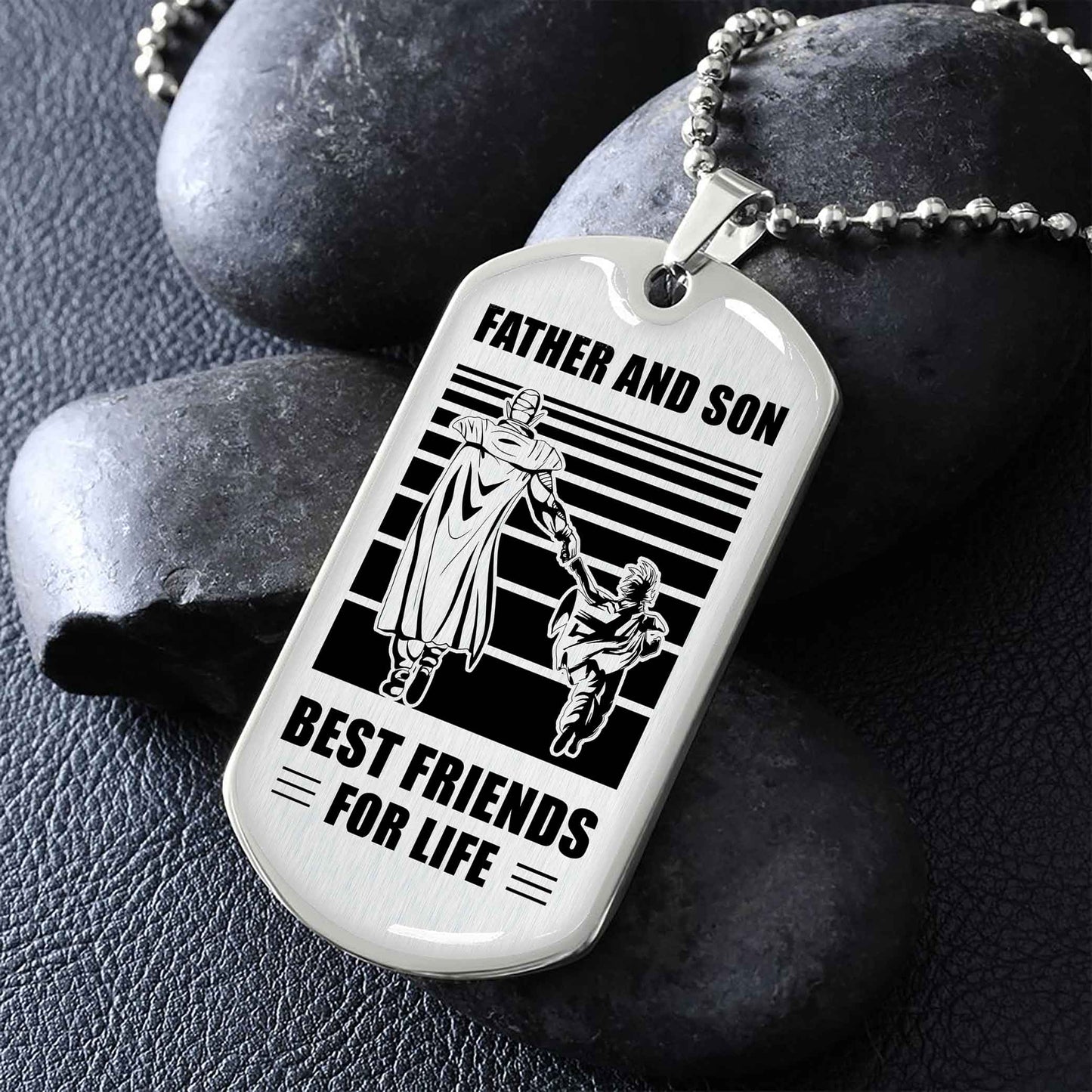 Biker Military Chain Silver Plated 18K Gold Plated Father And Son Best Friend For Life Gift For Your Son