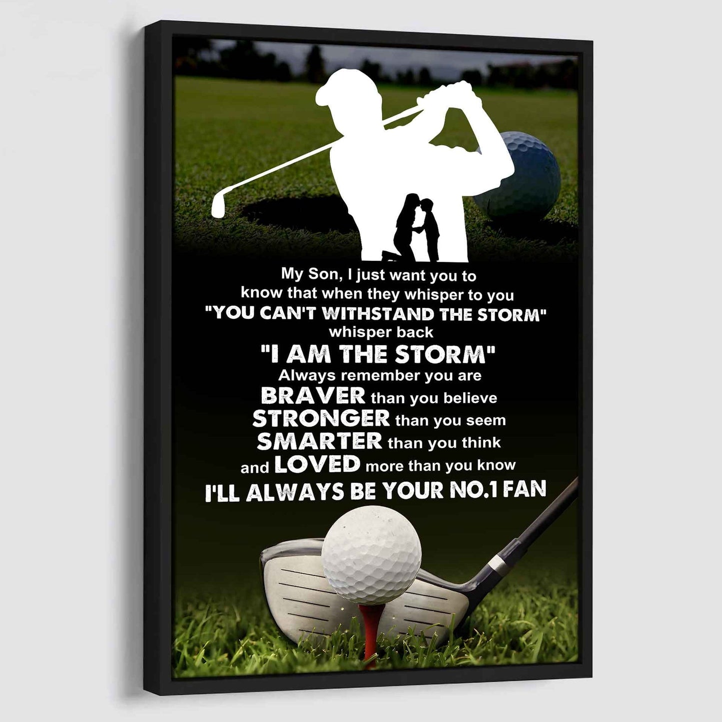 Sport Poster Canvas Mom To Son - Whisper Back I Am The Storm I Will Always Your No 1 Fan