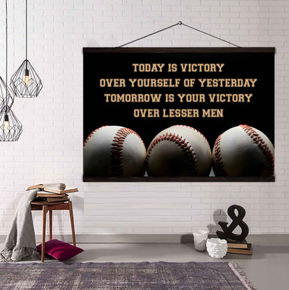 Sport Poster Canvas Today Is Victory Over Your Self Best Gift With Motivation Quotes